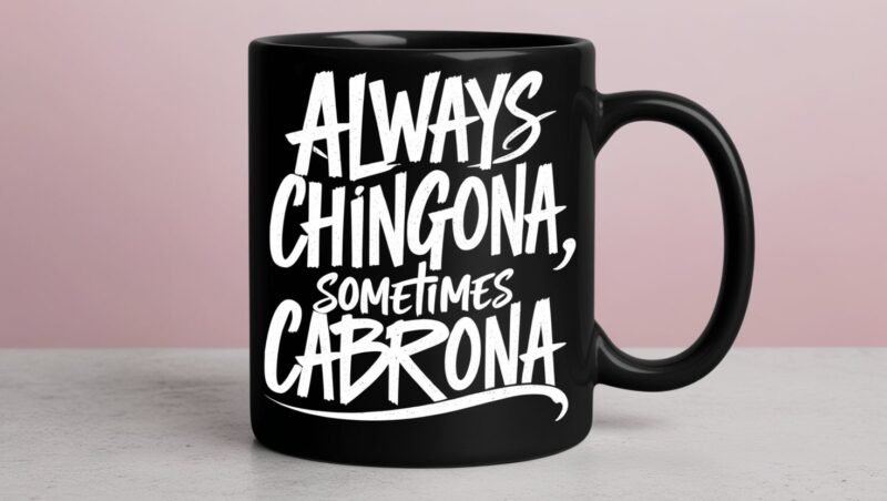always chingona sometimes cabrona - personalized black mug