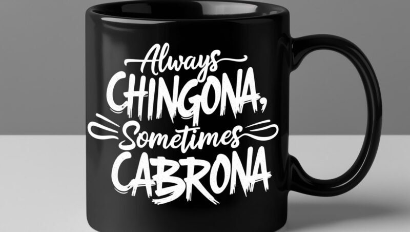 always chingona sometimes cabrona - personalized black mug