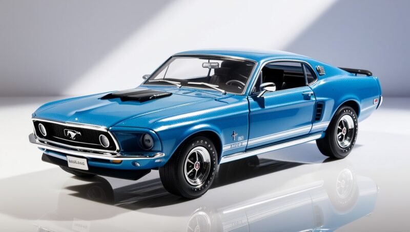 ACME 1968 Ford Mustang Acapulco Blue Hardtop 1/18th Scale Diecast