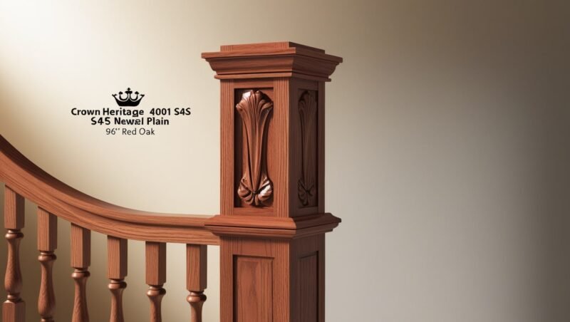 Crown Heritage Model 4001 S4S Newel Plain 96'' Red Oak