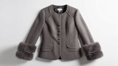 Chico's Faux-Fur Removable Cuff Grey Nordic Inspired Jacquard Jacket