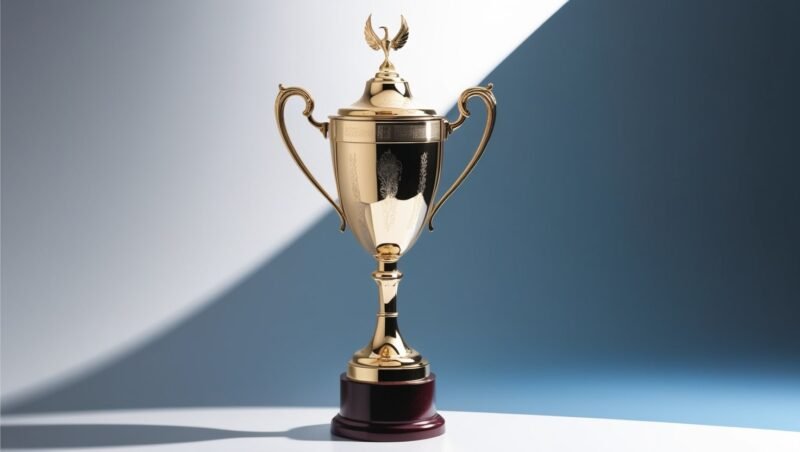 5 Chrome Football Trophy PNG