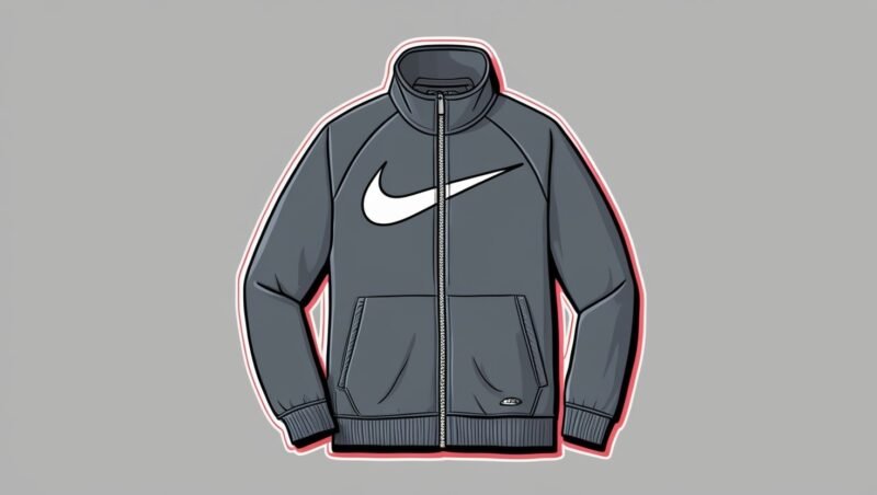 Grey Nike Jacket Zip Up No Background Cartoon