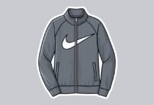 Grey Nike Jacket Zip Up No Background Cartoon