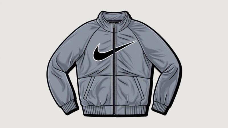 Grey Nike Jacket Zip Up No Background Cartoon
