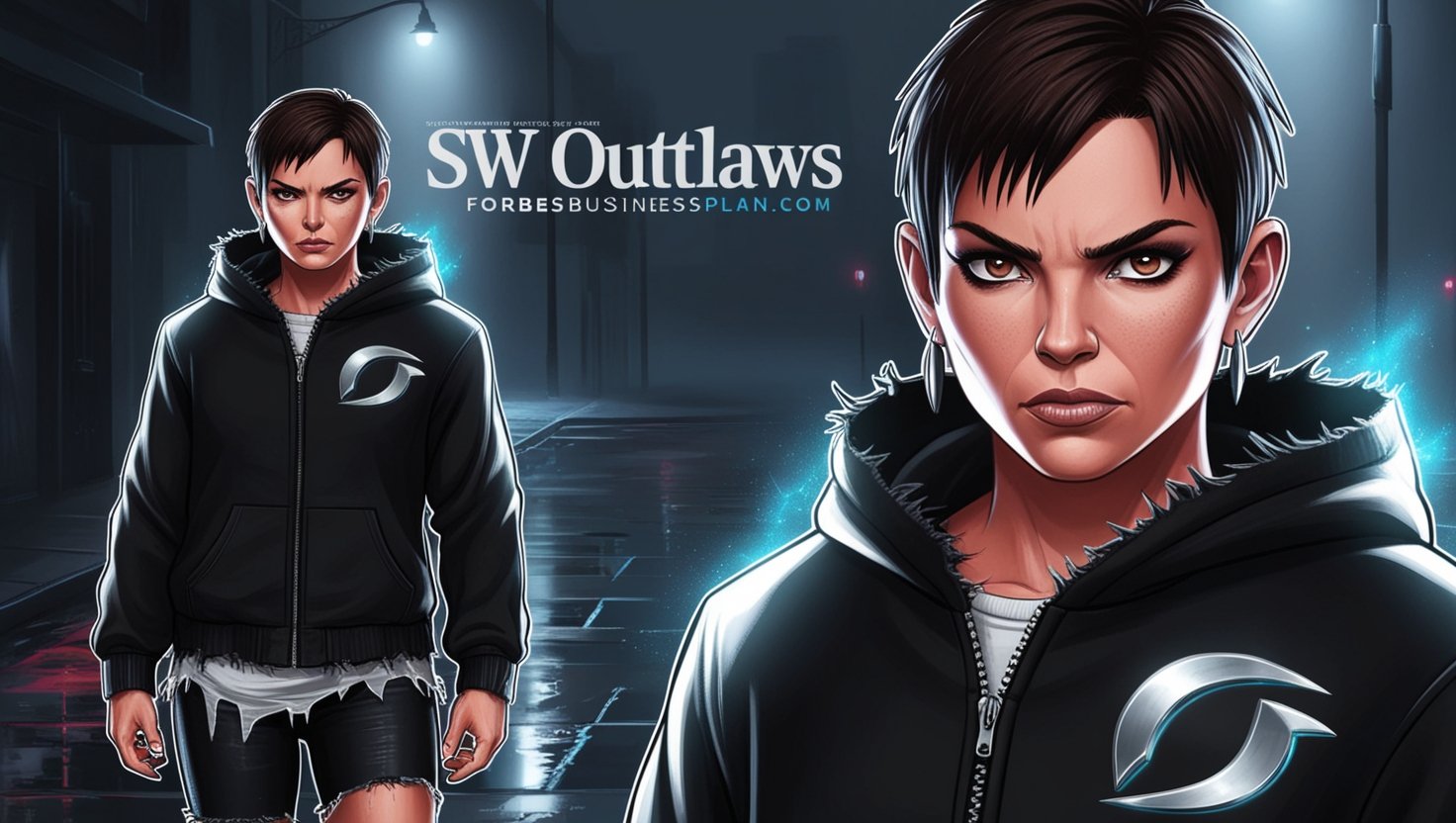 SW Outlaws Kay Vass Black Hooded Jacket