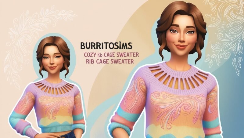 Sims 4 BurritoSims Rib Cage Crop Sweater