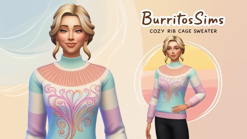 Sims 4 BurritoSims Rib Cage Crop Sweater