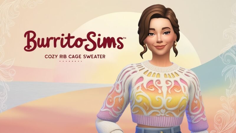 Sims 4 BurritoSims Rib Cage Crop Sweater